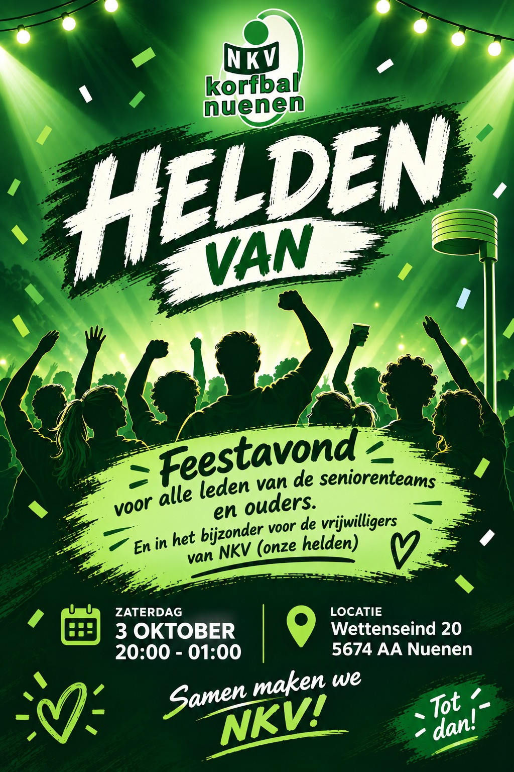 Feestavond zaterdag 3 oktober